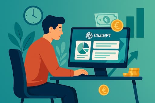 Jeune homme travaillant sur ChatGPT pour arbitrage de contenus en 2025