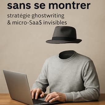 Personne invisible devant un ordinateur, image conceptuelle de l’entrepreneur invisible