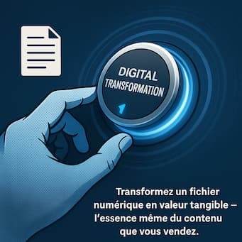 Illustration de la transformation du contenu numérique en valeur client
